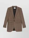 Saint Laurent Blazer Checked Pattern Flap Pockets In Pink