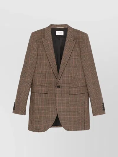 SAINT LAURENT BLAZER CHECKED PATTERN FLAP POCKETS