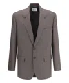 Saint Laurent Wool Blazer Jacket In Grey