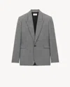 Saint Laurent Prince Of Wales Wool Flannel Jacket Clothing In Gray