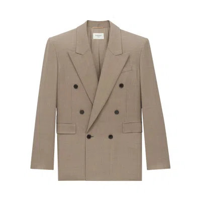 Pre-owned Saint Laurent Blazer Jacket 'taupe Beige' | Tan | Women's Size 36