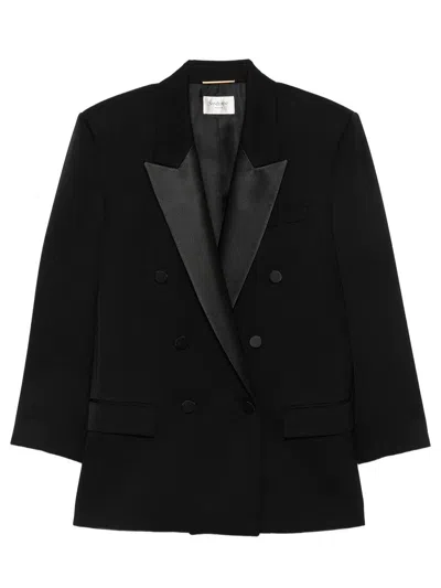 Saint Laurent Blazer In Nero