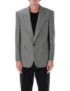 Saint Laurent Blazer Single Breast Prince Of Wales In Gray