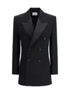 Saint Laurent Padded Shoulders Double-breasted Blazer Dress