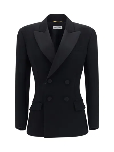 Saint Laurent Blazers & Vests In Black