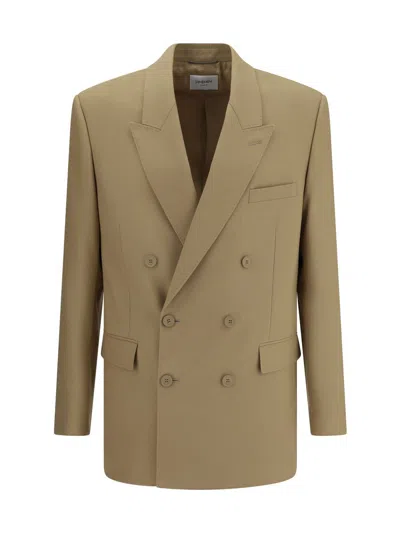 Saint Laurent Men Wool Blazer Jacket In Brown