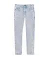 Saint Laurent Bleached Cropped Jeans In Gray