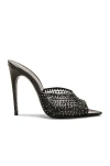 Saint Laurent Crystal-embellished 120mm Leather Mules In Nero & Jet