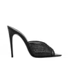 Saint Laurent Crystal-embellished 120mm Leather Mules In Black