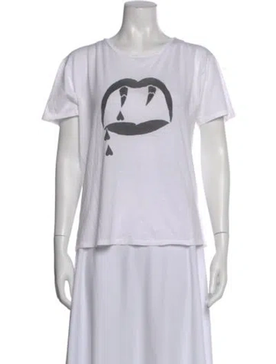 Pre-owned Saint Laurent Blood Luster Graphic Print T-shirt In White