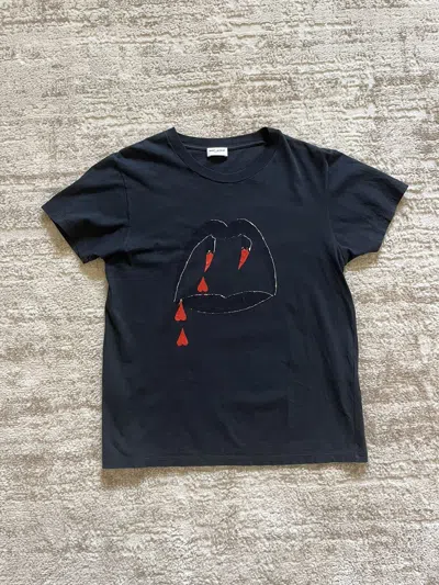 Pre-owned Saint Laurent Blood Luster Tee In Black