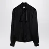 Saint Laurent Elegant Silk Shirt With Neck Bow