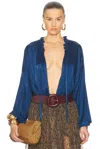 Saint Laurent Blouse In Blue