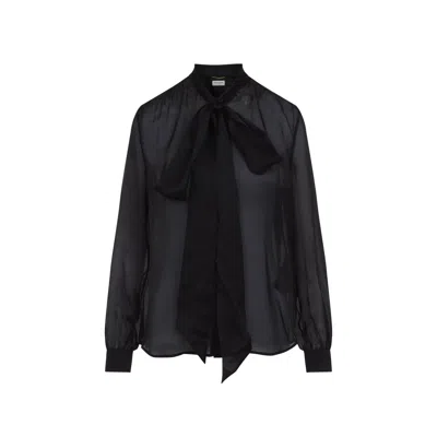 Saint Laurent Blouse Black In Blue