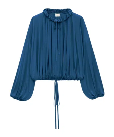 Saint Laurent Blouse In Knit In Blue