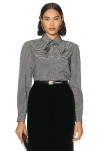 Saint Laurent Blouse In Noir Craie