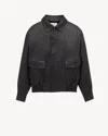 Saint Laurent Blouson Jacket In Leather In Black