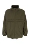Saint Laurent Polyester Windbreaker Jacket For Men In Green