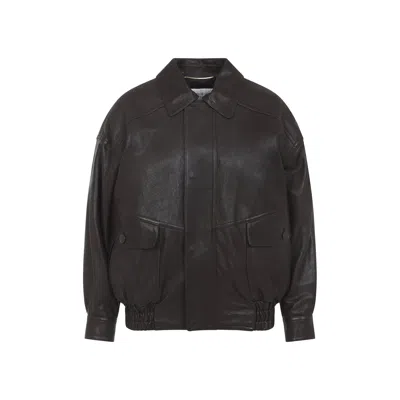 Saint Laurent Jacket Buttoned Cuffs Elasticated Hem Front Pockets In Black