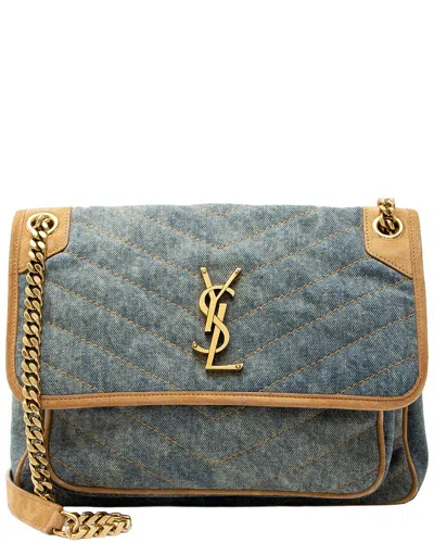 Saint Laurent Blue & Brown Denim