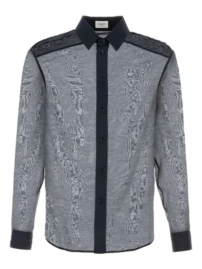 SAINT LAURENT BLUE BUTTON-UP LONG SLEEVED SHIRT
