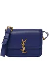 Saint Laurent Blue Calfskin Leather Smooth Small Solferino Satchel (authentic  Pre-loved)