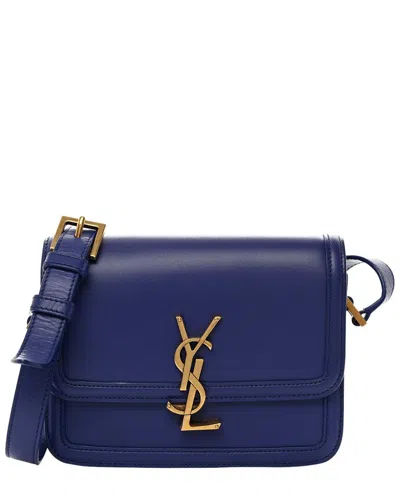 Saint Laurent Blue Calfskin Leather Smooth Small Solferino Satchel (authentic  Pre-loved)