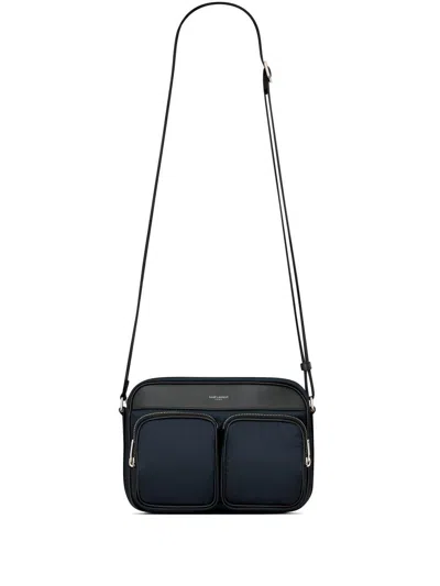 Saint Laurent Blue City Leather Camera Handbag For Men