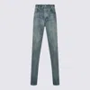 Saint Laurent Blue Cotton Jeans In Blue
