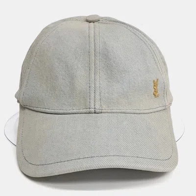 Pre-owned Saint Laurent Blue Denim Cap