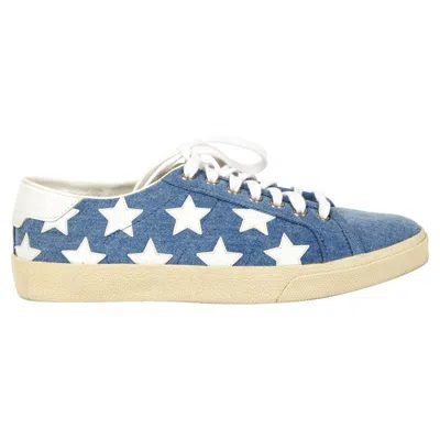 Pre-owned Saint Laurent Blue Denim Classic Court Star Sneakers Shoes 39.5