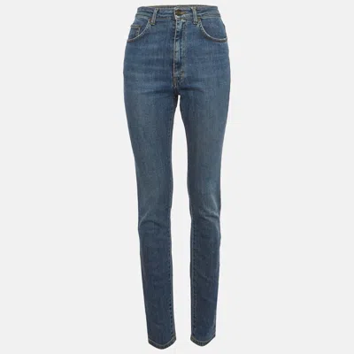 Pre-owned Saint Laurent Blue Denim High Straight Fit Xs/waist 28"