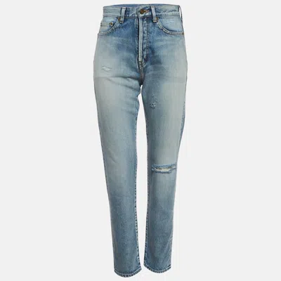 Pre-owned Saint Laurent Blue Denim Santa Monica Jeans S/waist 26"