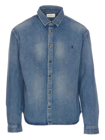 Saint Laurent Blue Denim Shirt