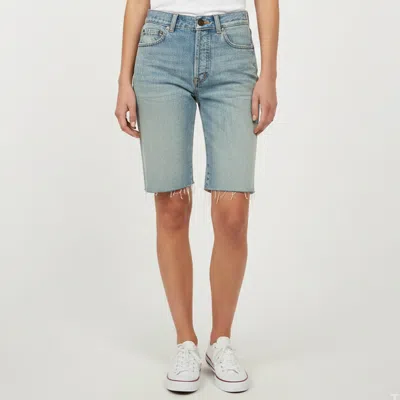 Pre-owned Saint Laurent Blue Denim Shorts M/ Waist 28"