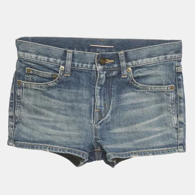 Pre-owned Saint Laurent Blue Denim Shorts S
