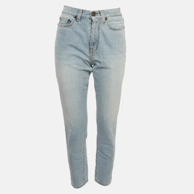 Pre-owned Saint Laurent Blue Denim Straight Fit Jeans S/waist 27"