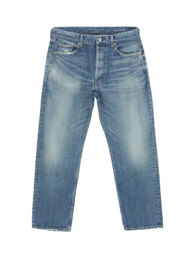 Saint Laurent Blue Denim Straight-leg Jeans For Men
