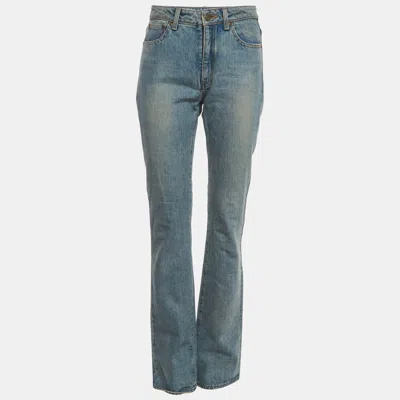 Pre-owned Saint Laurent Blue Denim Straight Leg Jeans M/waist 29"