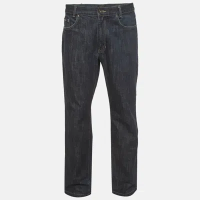 Pre-owned Saint Laurent Blue Denim Wide Leg Jeans M/waist 32"