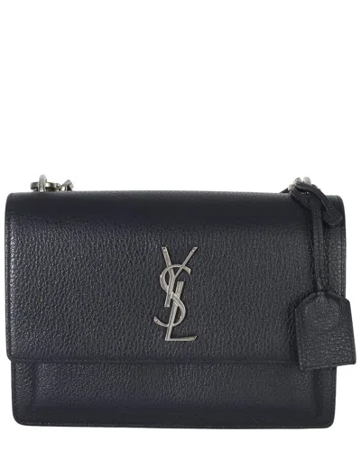 Pre-owned Saint Laurent Blue Leather Medium Monogram Sunset Bag (authentic Pre-loved)