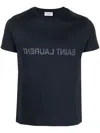 Saint Laurent Reverse Logo T-shirt In Blue