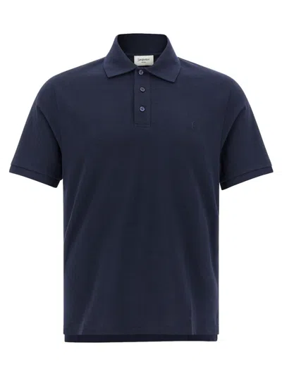 SAINT LAURENT NAVY BLUE LOGO POLO