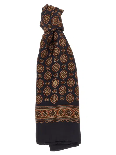 Saint Laurent Blue Medaglioni Print Scarf