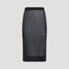 Saint Laurent High-rise Pencil Midi Skirt In Blue
