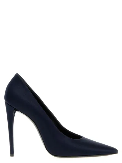 Saint Laurent Blue Polyester High Heel Women's Pumps In Multi