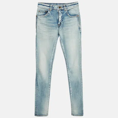 Pre-owned Saint Laurent Blue Skinny Fit Jeans Xxs/ Waist 26"