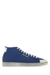 Saint Laurent Blue Sl 39 Court Classic Logo Mid Top Sneakers In Blue