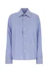 Saint Laurent Blue Stripe Shirt In Light Blue
