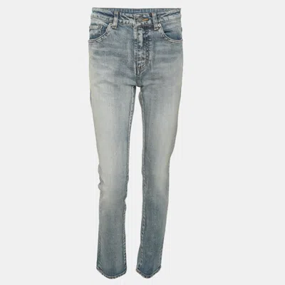 Pre-owned Saint Laurent Blue Wash Denim Slim Fit Jeans Xs